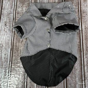 Dog Puppy Size Large Costume Shirt Suit Coat Shirt Costume Clothing Black White